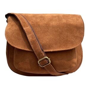Rustic Town Suede Leather Shoulder Bag Crossbody Saddle Purse